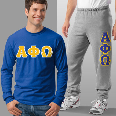 Alpha Phi Omega Long-Sleeve & Sweatpants, Package Deal - TWILL