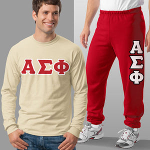 Alpha Sigma Phi Long-Sleeve and Sweatpants, Package Deal - TWILL