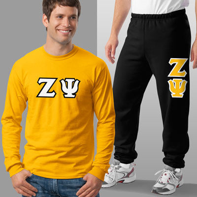 Zeta Psi Long-Sleeve & Sweatpants, Package Deal - TWILL