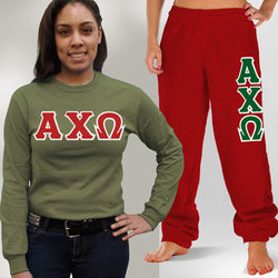 Alpha Chi Omega Long-Sleeve and Sweatpants, Package Deal - TWILL