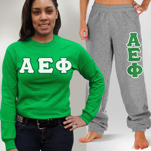 Alpha Epsilon Phi Long-Sleeve and Sweatpants, Package Deal - TWILL