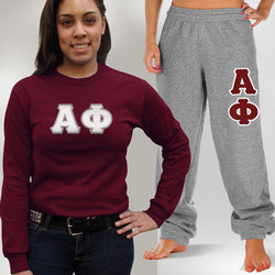 Alpha Phi Long-Sleeve and Sweatpants, Package Deal - TWILL