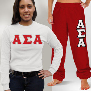 Alpha Sigma Alpha Long-Sleeve and Sweatpants, Package Deal - TWILL