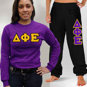 Delta Phi Epsilon Long-Sleeve and Sweatpants, Package Deal - TWILL