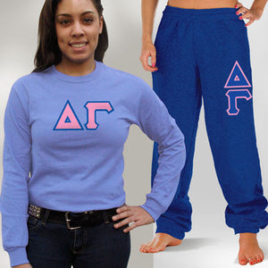Delta Gamma Long-Sleeve and Sweatpants, Package Deal - TWILL