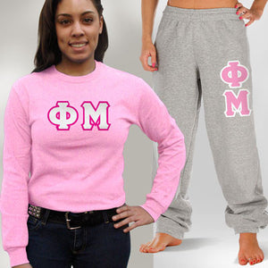 Phi Mu Long-Sleeve and Sweatpants, Package Deal - TWILL