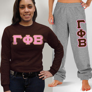 Gamma Phi Beta Long-Sleeve and Sweatpants, Package Deal - TWILL