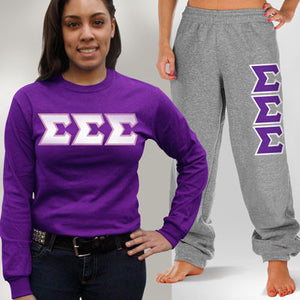 Sigma Sigma Sigma Long-Sleeve and Sweatpants, Package Deal - TWILL