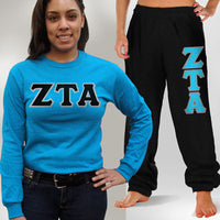 Zeta Tau Alpha Long-Sleeve & Sweatpants, Package Deal - TWILL