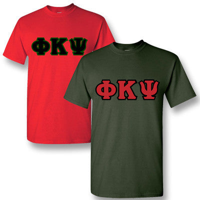 Phi Kappa Psi Lettered T-Shirt, 2-Pack Bundle Deal - TWILL