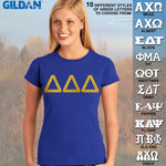 Delta Delta Delta Ladies' Softstyle Printed T-Shirt - Gildan 6400L - CAD