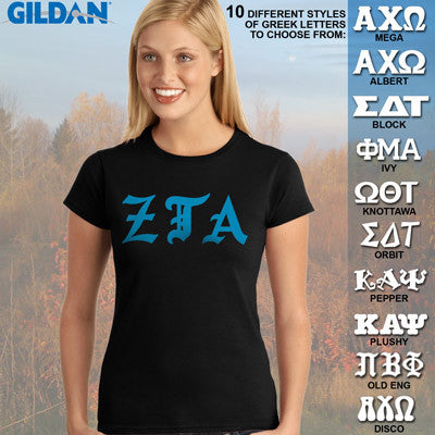 Zeta Tau Alpha Ladies' Softstyle Printed T-Shirt - Gildan 6400L - CAD