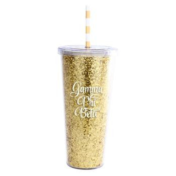 Gamma Phi Beta Glitter Tumbler - a3003