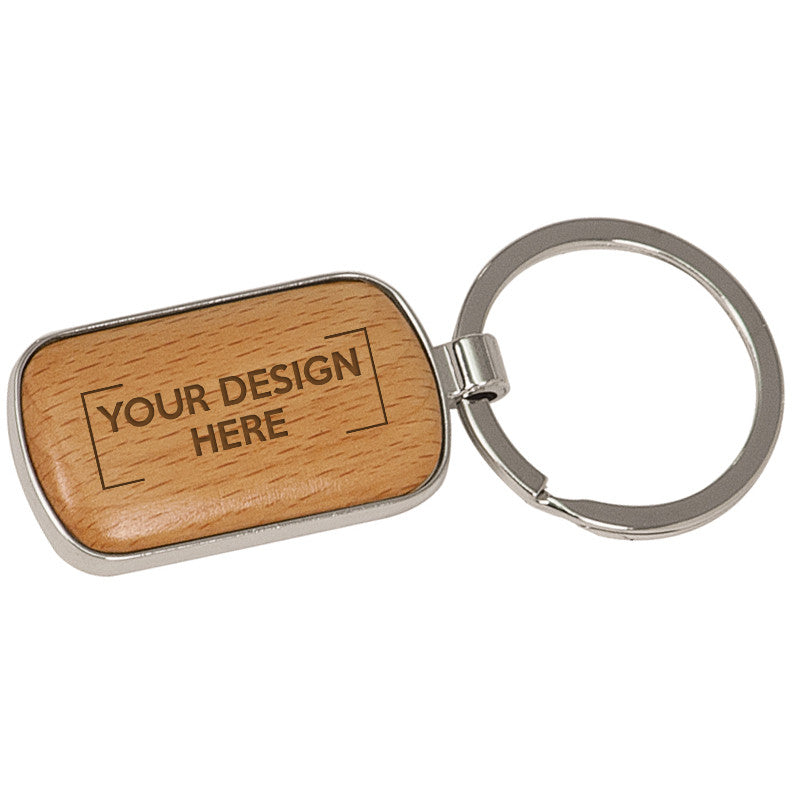 Greek Graduation Engraved Silver/Wood Keychain - GFT136 - LZR