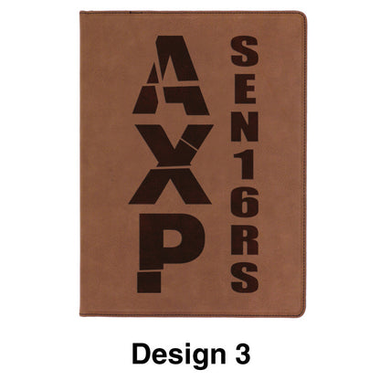 Custom Greek Graduation Leather Portfolio with Notepad - GFT186 - LZR