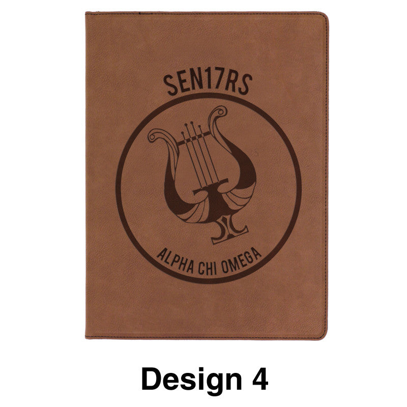 Custom Greek Graduation Leather Portfolio with Notepad - GFT186 - LZR