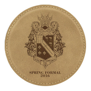 Custom Greek Formal Leather Coaster - GFT195 - LZR
