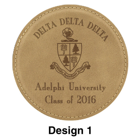 Custom Greek Graduation Leather Coaster - GFT195 - LZR