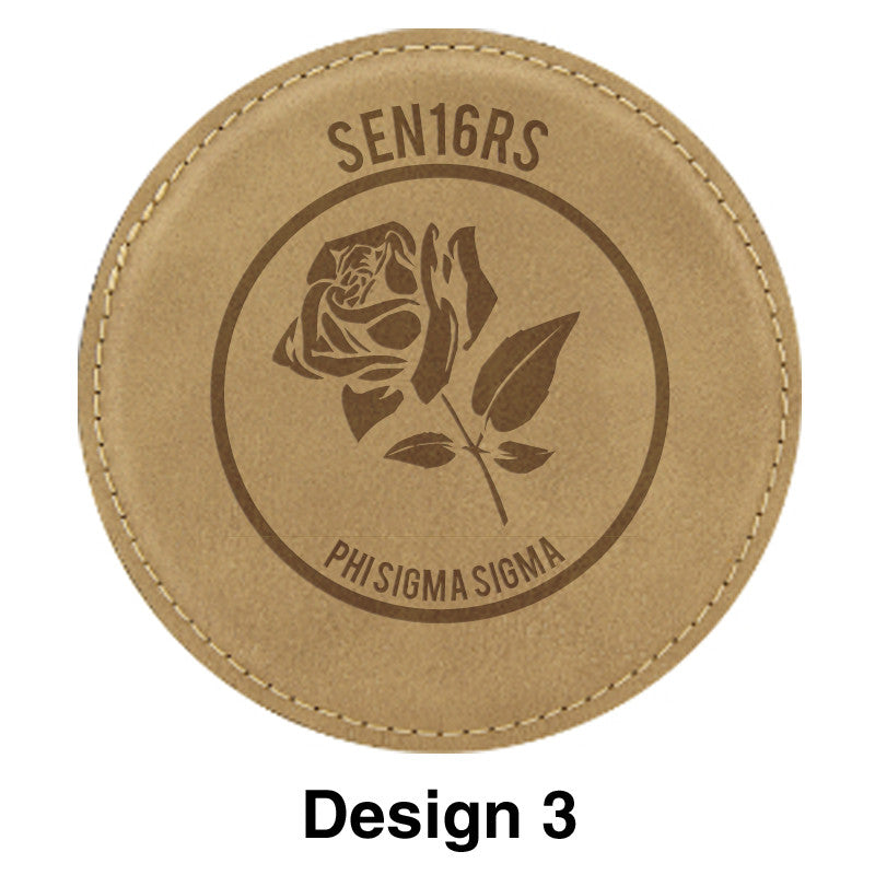 Custom Greek Graduation Leather Coaster - GFT195 - LZR