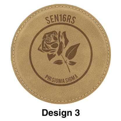 Custom Greek Graduation Leather Coaster - GFT195 - LZR