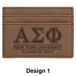 Custom Greek Graduate Dark Brown Leather Wallet - GFT198 - LZR