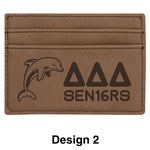 Custom Greek Graduate Dark Brown Leather Wallet - GFT198 - LZR