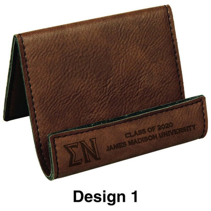 Custom Greek Graduation Leather Holder Easel - GFT236 - LZR