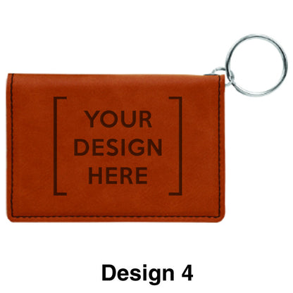 Custom Greek Graduation Rawhide Leather Keychain ID Holder - GFT279 - LZR