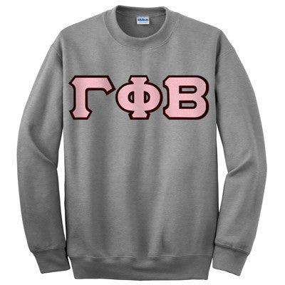 Sorority Crewneck Sweatshirt, Printed Varsity Letters - Gildan 18000 - CAD