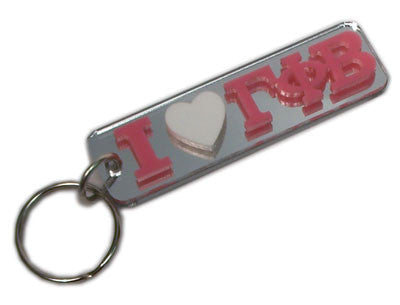 Gamma Phi Beta I Love Keychain - Craftique cqMHK
