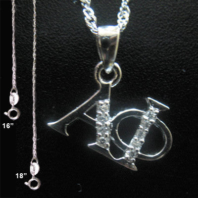Alpha Phi Diagonal Lavalier w/ Stones - GSTC-AP-005