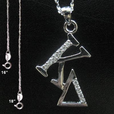 Kappa Delta Diagonal Lavalier w/ Stones