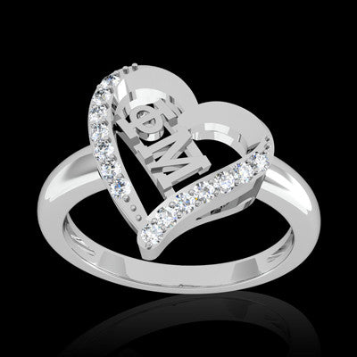 Phi Mu Sorority Heart Ring - GSTC-R002