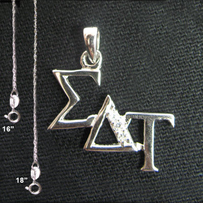 Sigma Delta Tau Diagonal Lavalier w/ Stones