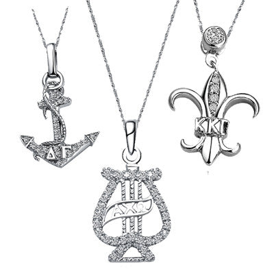 Sorority Symbol Charm with Stones and Letters