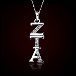 Zeta Tau Alpha Vertical Lavalier w/ Stones