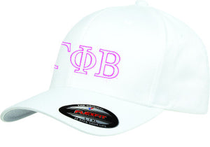 Gamma Phi Beta Flexfit Fitted Hat, 2-Color Greek Letters - 6277 - EMB