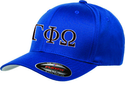 Gamma Phi Omega Flexfit Fitted Hat, 2-Color Greek Letters - 6277 - EMB