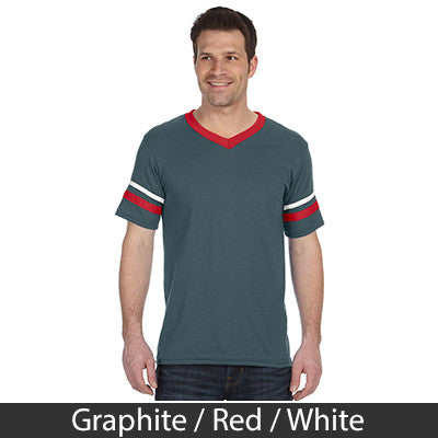 Alpha Gamma Rho V-Neck Jersey with Striped Sleeves - 360 - TWILL