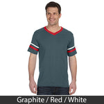 Delta Chi V-Neck Jersey with Striped Sleeves - 360 - TWILL