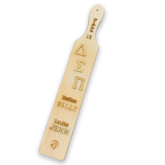Custom Alpha Phi Sorority Paddle with Bay Leaf Design