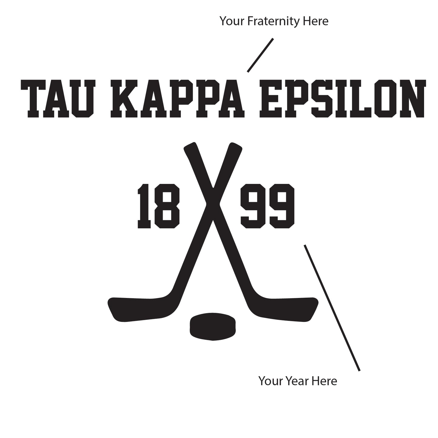 Fraternity Hockey Lace Hoodie, Printed Puck Design - J8830 - CAD