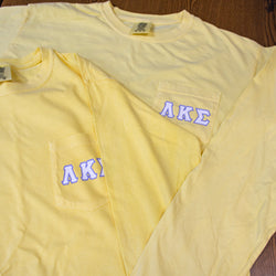 Comfort Colors® Sorority Pocket Long-Sleeve Shirt, Printed Greek Design - 4410 - DIG
