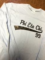 Fraternity Long-Sleeve Shirt, Printed Baseball Tail Design - G240 - CAD