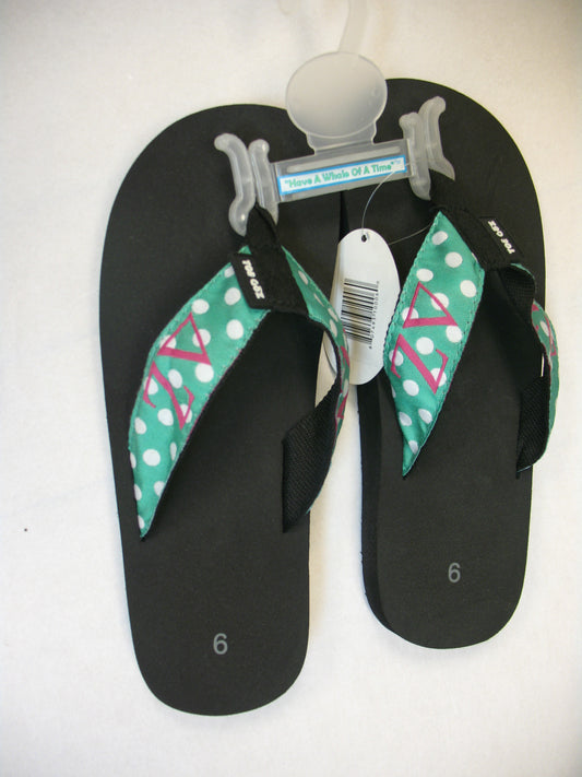 Delta Zeta Polka Dot Toe Goz Flip Flops
