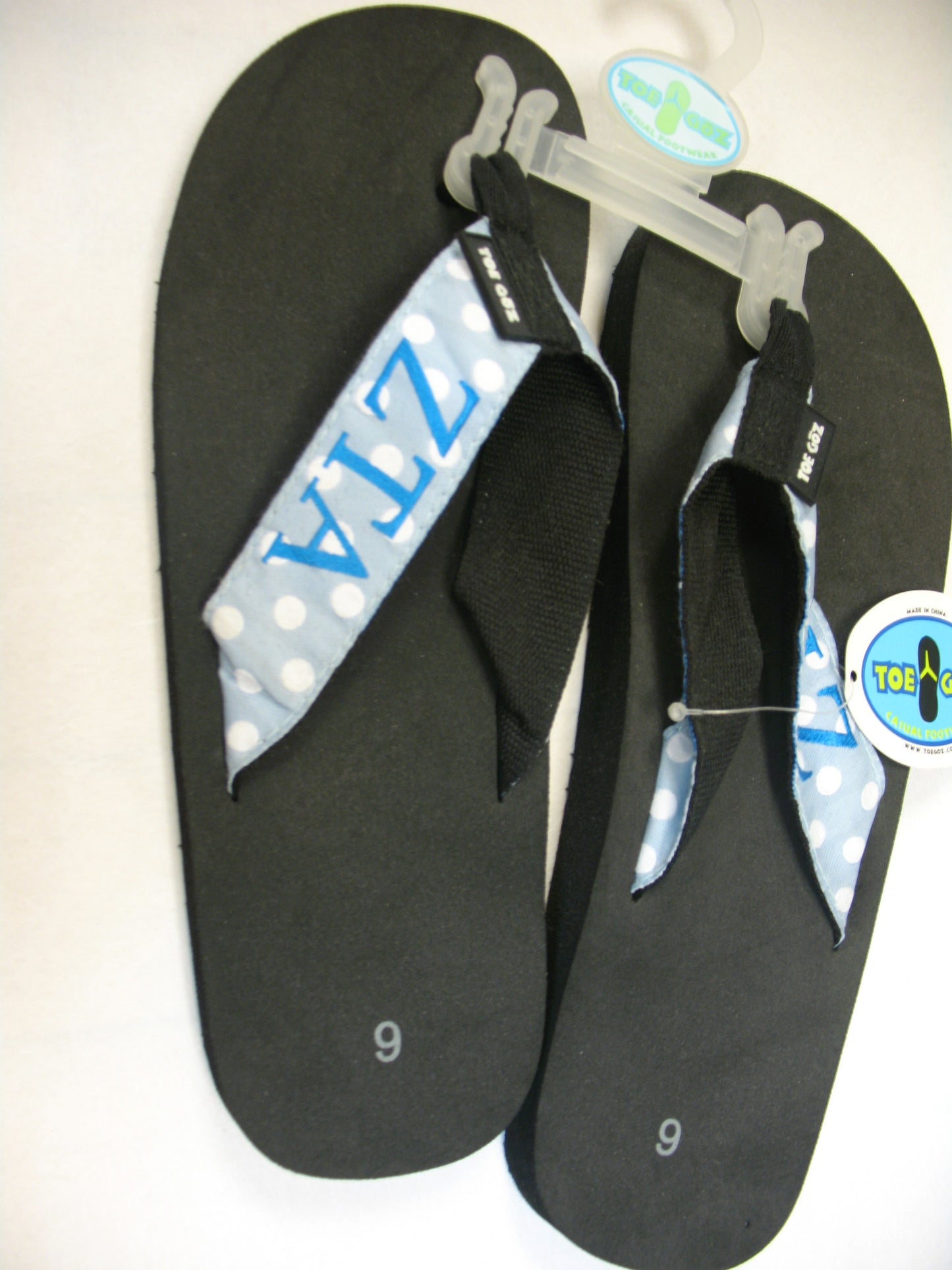 Zeta Tau Alpha Polka Dot Toe Goz Flip Flops