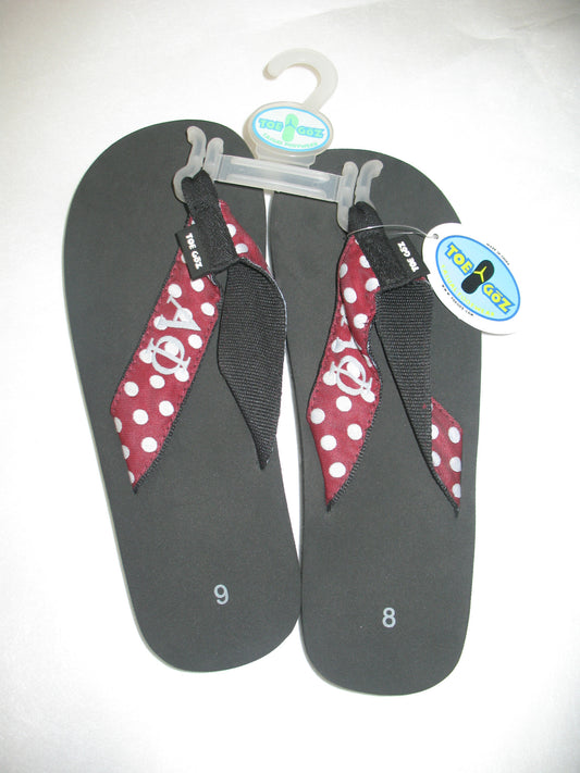 Alpha Phi Polka Dot Toe Goz Flip Flops
