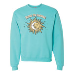 Sorority Crewneck Sweatshirt, Printed Sun & Moon Design - Jerzees 562MR - DTG