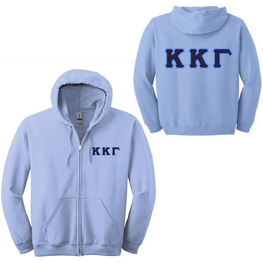 Kappa Kappa Gamma Sorority Full-Zip Hoodie - G186 - TWILL