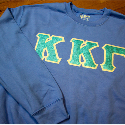 Sorority 9.3oz Crewneck Sweatshirt with Glitter Letters - G120 - TWILL